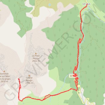 Le Laus - Col des Peygus GPS track, route, trail