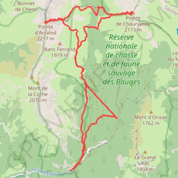 Bauges-Chaurionde Arcalod GPS track, route, trail