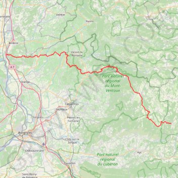 GR4 De Mondragon (Vaucluse) à Simiane-la-Rotonde (Alpes de Haute Provence) GPS track, route, trail