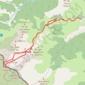 Tuc de Bignau depuis Lasserre GPS track, route, trail