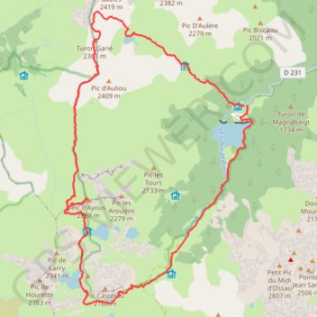 Soum d'Aas et Pic d'Ayous en boucle par les lacs d'Aule et d'Ayous GPS track, route, trail