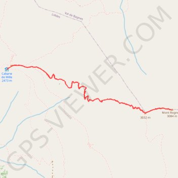 Cabane de Mille - Mont Rogneux GPS track, route, trail