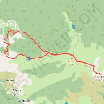 Mont Fourcat par Croquié GPS track, route, trail