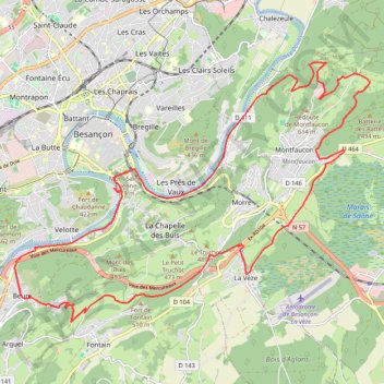 La Couvre - Besançon GPS track, route, trail