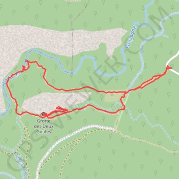Randonnée Ponadieu, en boucle (et grotte des 2 goules) GPS track, route, trail