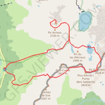 Lurien, pic d'Arriel, pic de Sobe depuis le caillou de Soques GPS track, route, trail