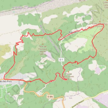 Cuges-Riboux-Cuges GPS track, route, trail