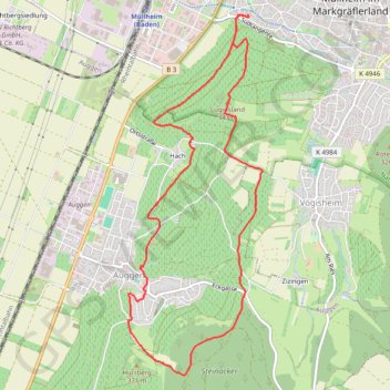 Balade à Müllheim GPS track, route, trail