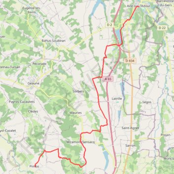 Aire-sur-Adour - Pimbo GPS track, route, trail