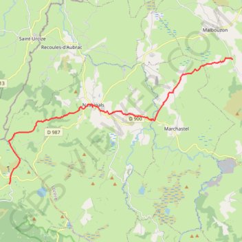 Les Gentianes - Aubrac - Chemin de Saint-Jacques-de-Compostelle GPS track, route, trail