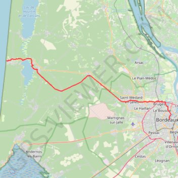 Bordeaux - Lacanau GPS track, route, trail