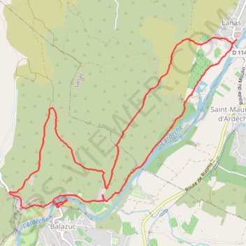 Lanas Balazuc (Ardèche) GPS track, route, trail