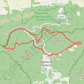 Vitrolles - Plan des Agasses, Piégros GPS track, route, trail
