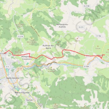 Lescure - Saint-Lizier (Grande Traversée) GPS track, route, trail