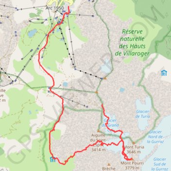 Mont Pourri GPS track, route, trail