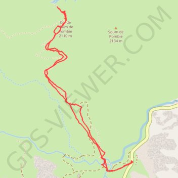 Plateau d'Aneou du parking Araille au col de Soum de Pombie GPS track, route, trail