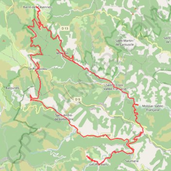 Circuit des églises romanes - Saint-André-de-Valborgne GPS track, route, trail