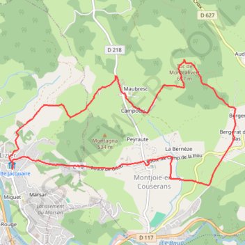 Belvédère du Couserans Croix de Montcalivert GPS track, route, trail