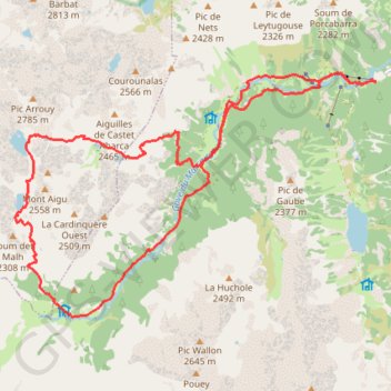 Tour des lacs Nère, Pourtet, et Embarrats par Wallon GPS track, route, trail
