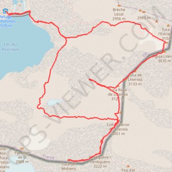 Pic Perdiguère en boucle GPS track, route, trail