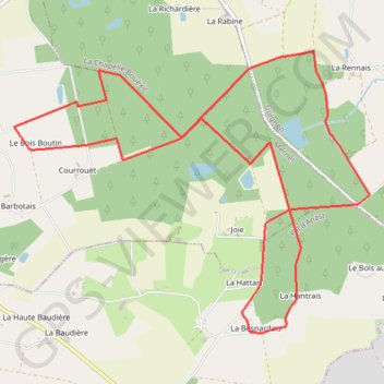 Circuit du Bois de Courrouët - Mernel GPS track, route, trail
