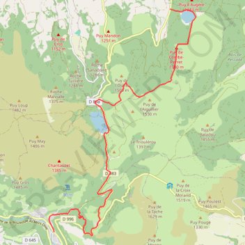 Mont Dore à Servières GPS track, route, trail