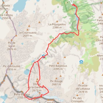 Cap Peytier-Hossard - Balaïtous depuis le Larribet GPS track, route, trail