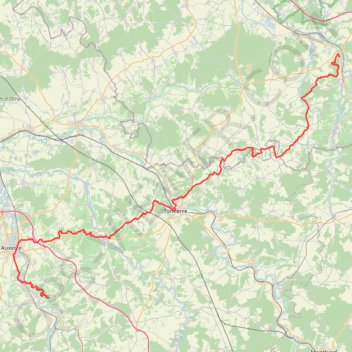GR654 Randonnée de Bar-sur-Seine (Aube) à Irancy (Yonne) GPS track, route, trail