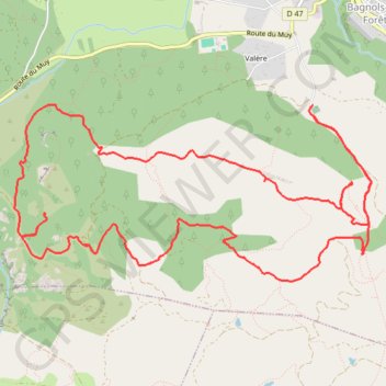 Bagnols-en-Forêt - Col de la Pierre du Coucou - Bois de Malvoisin GPS track, route, trail
