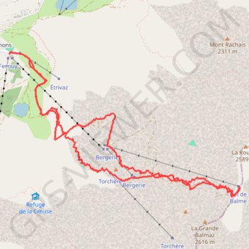 Col de la Balme GPS track, route, trail