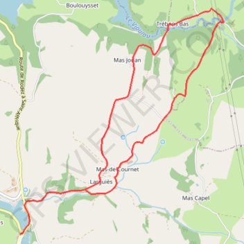 Circuit du Château de Larguiès - Salles-Curan GPS track, route, trail