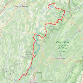 Grande Traversée des Lacs (Étape 1) - Thoirette GPS track, route, trail