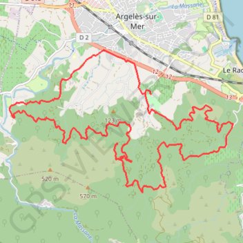 La boucle des Mas - Argelès-sur-Mer GPS track, route, trail