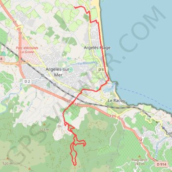 De la mer aux Albères - Argelès-sur-Mer GPS track, route, trail