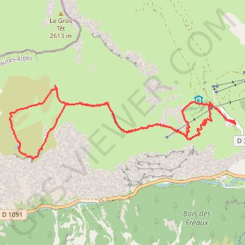A pied Le Chazelet, le plateau d'Emparis, les lacs Lérié et Noir GPS track, route, trail