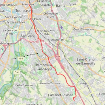 Canal du Midi - Toulouse - Vic GPS track, route, trail