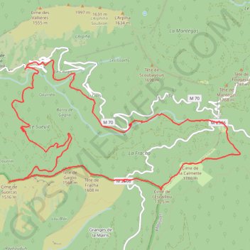 Col de Turini à la Cime de calmette par Suorcas GPS track, route, trail