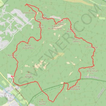 Les 25 bosses - Fontainebleau GPS track, route, trail