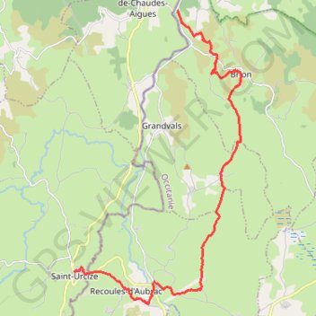 De Saint-Urcize à La Chaldette GPS track, route, trail