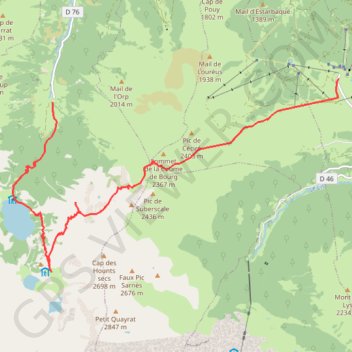 Superbagneres - Espingo - Astau GPS track, route, trail