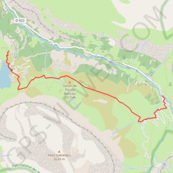 Traversée de la montagne de POUEY BOUCOU GPS track, route, trail