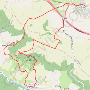 Boucle La Cavalerie Sainte Eulalie GPS track, route, trail
