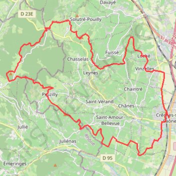 Circuit des Panoramas - Crêches-sur-Saône GPS track, route, trail
