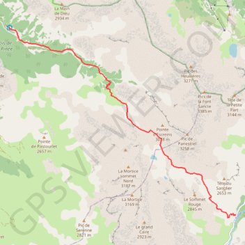 Vallon des Houerts en Ubaye GPS track, route, trail
