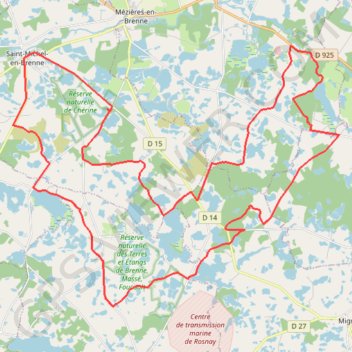 Le tour des étangs de la Brenne GPS track, route, trail