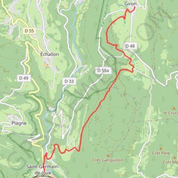 Giron - Saint Germain de Joux GPS track, route, trail