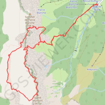 Pierre Blanche et Grand Veymont en boucle (Vercors) GPS track, route, trail