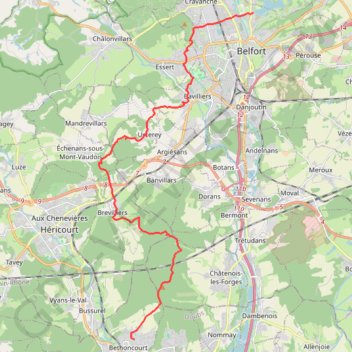 Belfort - Bethoncourt GPS track, route, trail