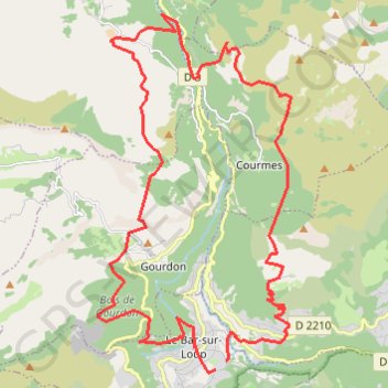 Grand tour des gorges du loup GPS track, route, trail