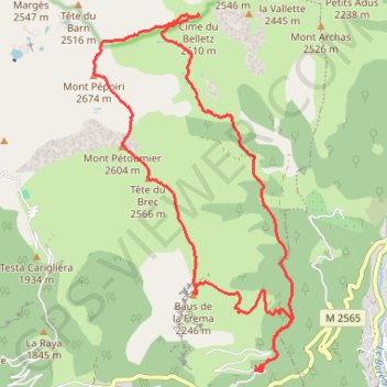 Tour du Clot Barrat GPS track, route, trail